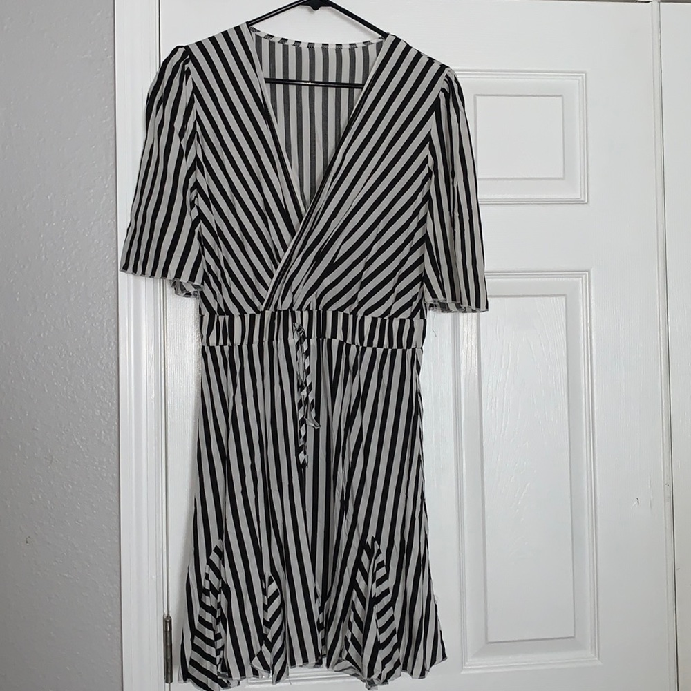 Stripe tie front Aline dress